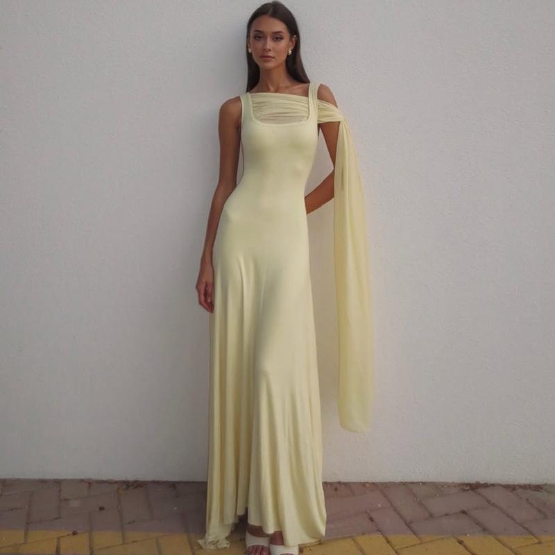 Women Summer Sleeveless Chiffon Party Club Evening Vacation Bodycon Long Dress