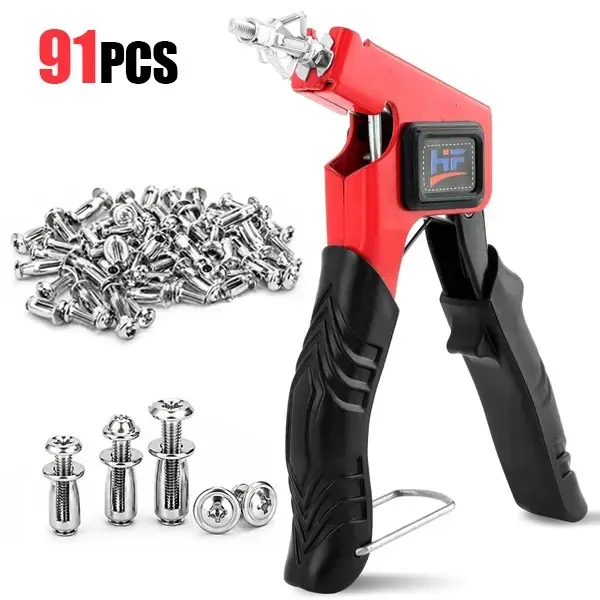 91Pcs Heavy-Duty Petal Jack Nut Assortment Kit, M4 M5 M6 Hollow-Wall Metal Anchors with Installation Plier, Multi-Purpose Fasteners for Drywall, Cavity Walls, Automotive Repair and Home DIY Maintenance