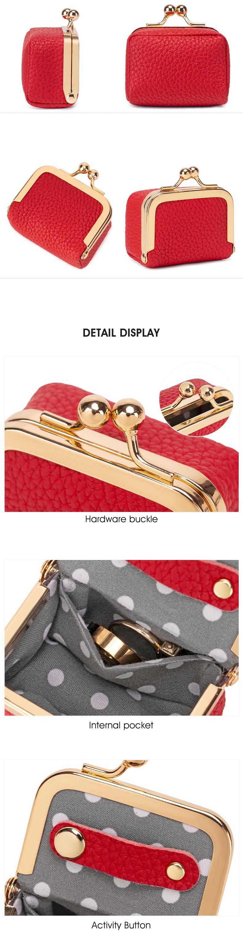 Mini Wallet with Kiss Lock Royal Bag Design, Vanity Purse, Portable Makeup Box for Jewelry and Small Items, Ideal Gift for Christmas and Valentine's Day