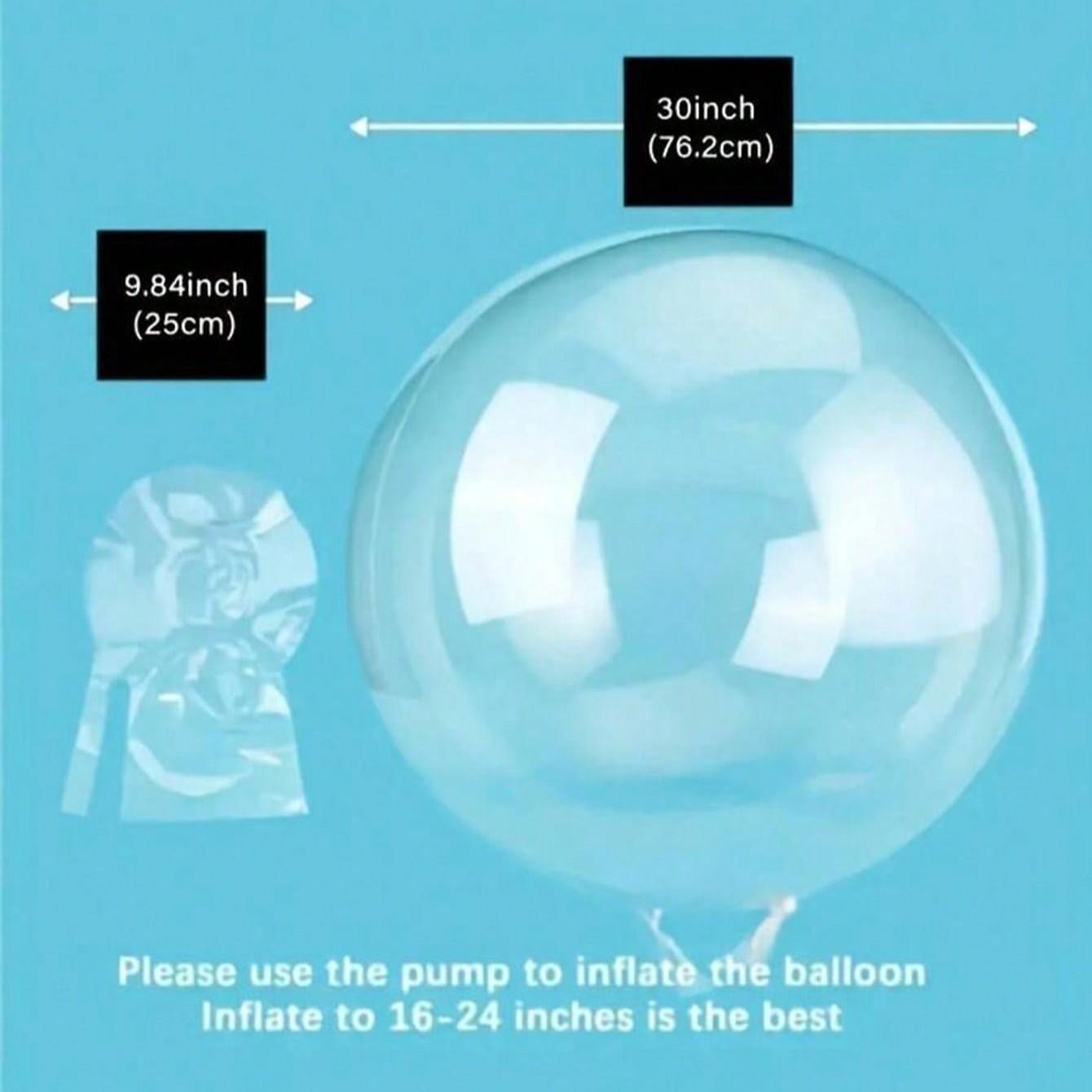 5/10pcs 30 Inch Jumbo Bubble Balloon, Round Non-Stretch Double Nozzle, Perfect for Birthdays & Holidays, Ideal for Floral Snacks & Gifts