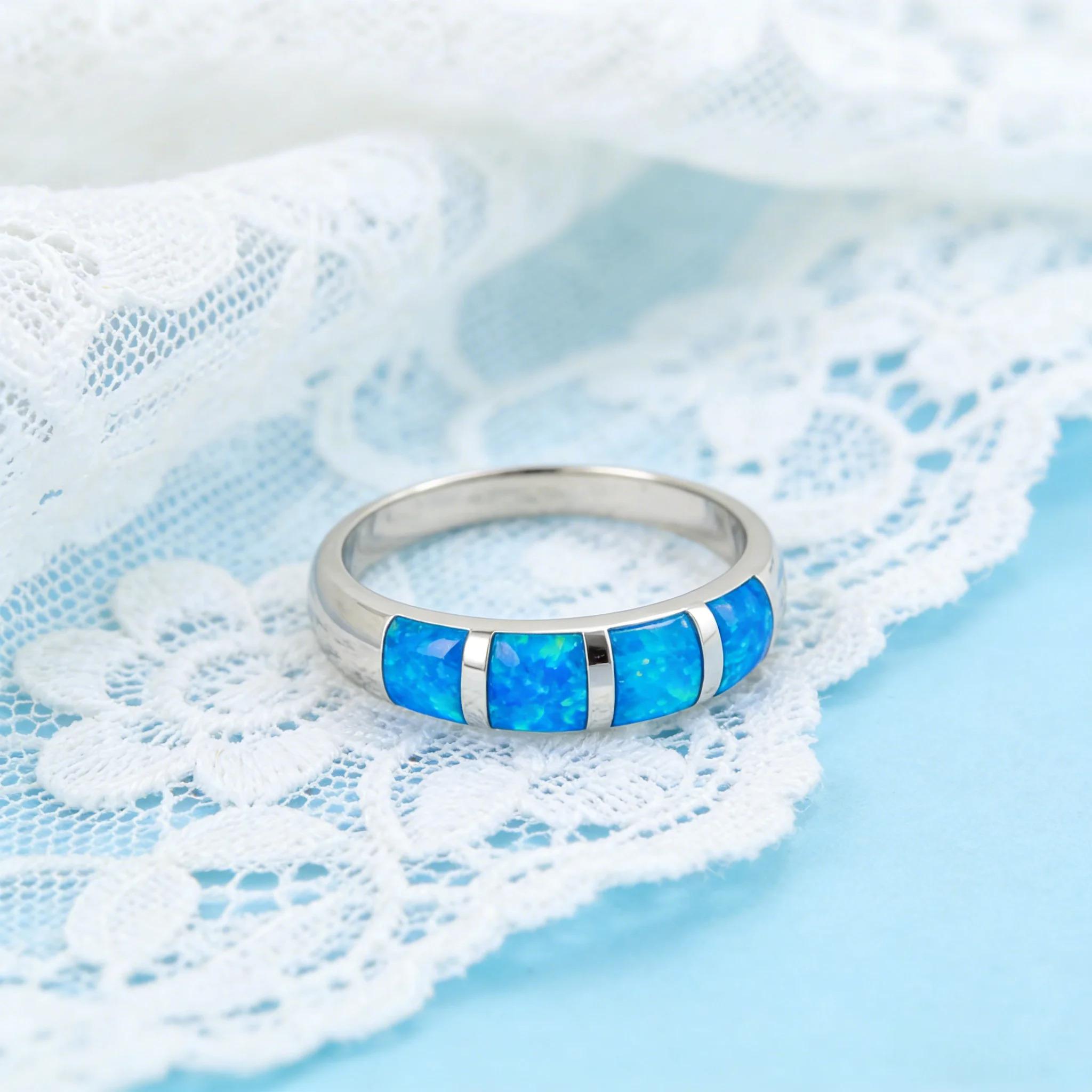 Opal Copper Ring for Women Men Gothic Vintage Jewelry Luxury Wedding Engagement Couple Matching Cocktail Rings Set Gift for Her