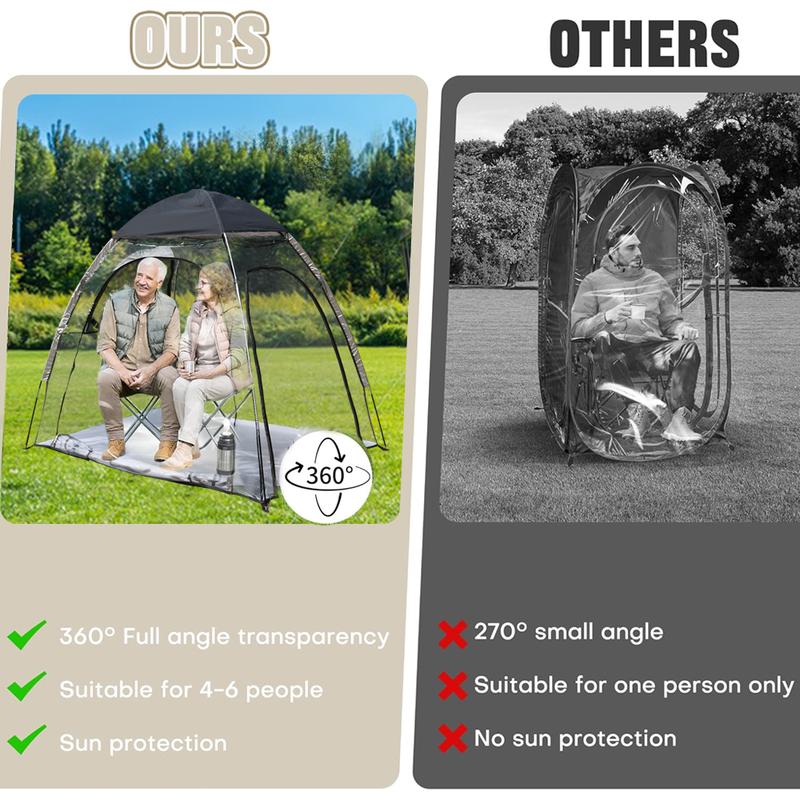 All-Weather Panoramic Bubble Tent: 360° View Instant Pop-Up Screen House with Carry Bag for Camping, Sports & Fishing