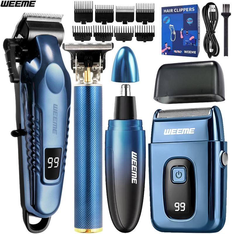 Men's Electric Shaver Set, Trimmer & Beard Grooming Kit, Home Travel Car Use, Professional Hair Removal Tools for Men