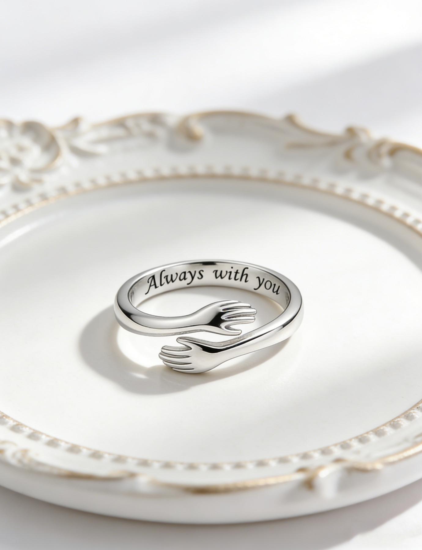 Granddaughter Hug Ring, Hopeful Adjustable Copper Band, Elegant Daily Wear Jewelry, Perfect Gift for Birthdays & Graduations