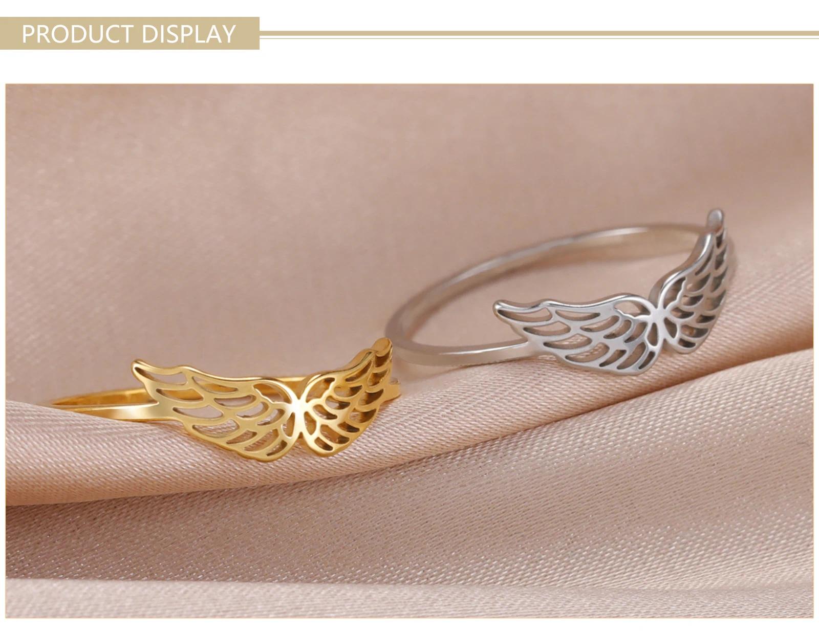 Women's Skyrim Wing Shape Stainless Steel Ring - Acid/Alkali Resistant, Kpop Fashion Jewelry, Wedding Band, Birthday Gift, Wholesale Costume Accessory, Resists Acid/Alkali