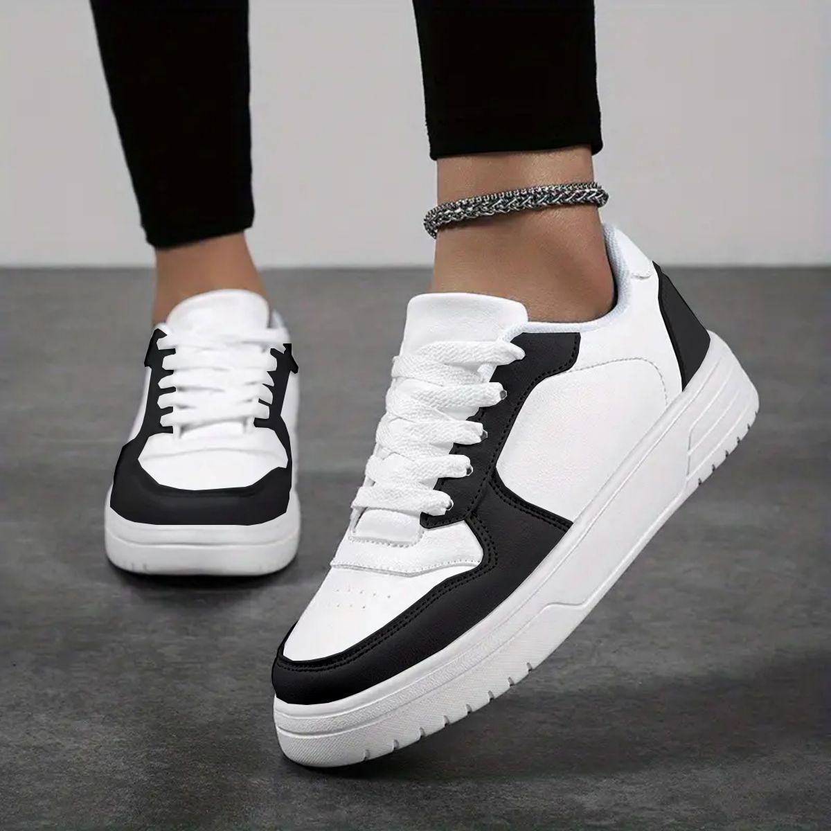 Couple Lightweight Durable Sports Shoes Trainer, Full PU Leather, Low Top Soft Sole, Outdoor Walking Shoes, Sizes 35-45, Comfortable Casual