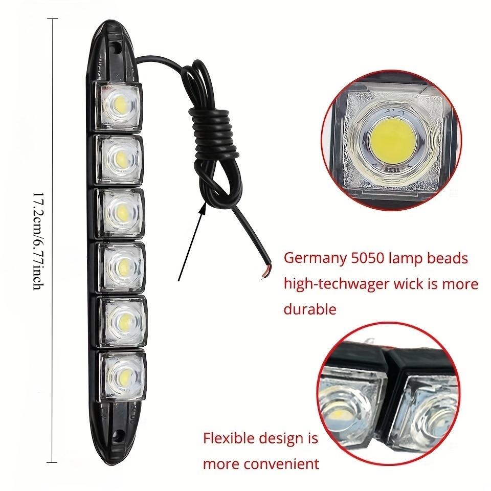 2Pcs, bendable daytime running light 6LED light Variety Snake Car Daytime Running Light Hawk Eye Light Modified Light Led Car Lights