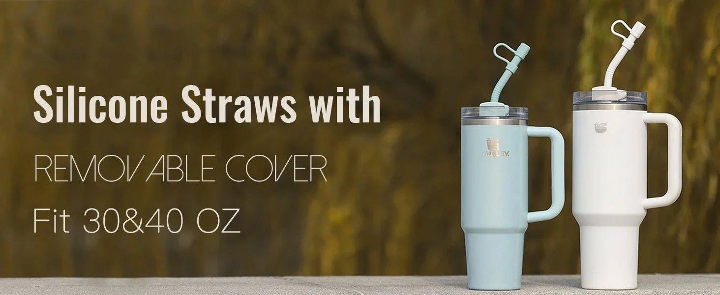 Pastel Color 14” Extra Long Silicone Replacement Straw for 40 oz Stanley Cup, Reusable Flexible Tall Giant Big Drinking Straw for Quencher Tumbler,1Gallon/64 oz Water Bottle,Hydro Jug-6 pack