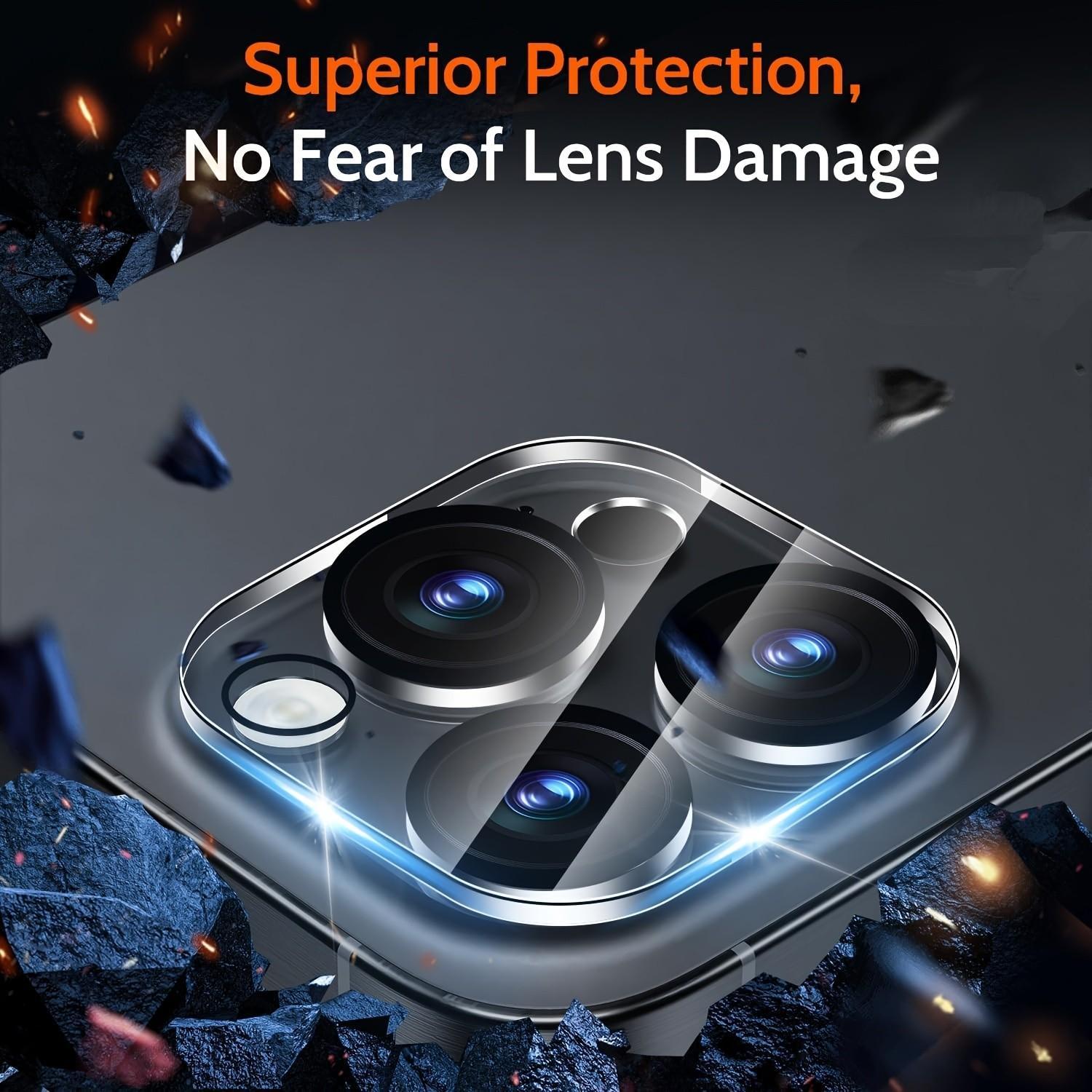 4pcs Camera Lens Protector Cover Compatible iPhone 17 Air/17 Pro Max/17 Pro/17/16e/16/15/14/13/12/11/Pro Max/Pro/Plus/Mini,Fingerprints Resistance,Scratch-Resistant,Impact Protection,Precise Fit,Easy to Install