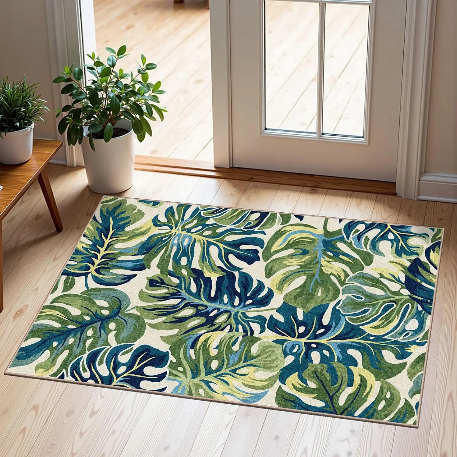 Monstera Leaf - Green Navy