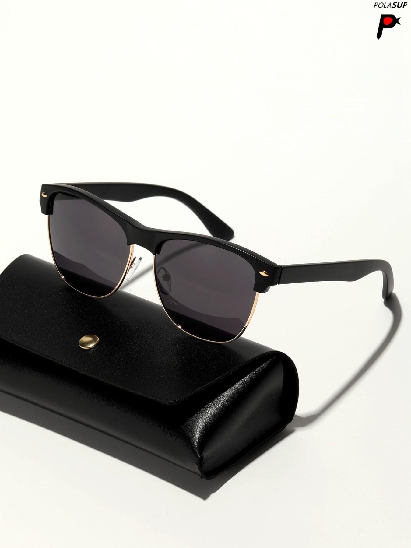 Boho Vintage Tortoiseshell Cat Eye Glasses Frame, Unisex Half Rim, Metal Hinges, PC Lenses, Classic Travel Style