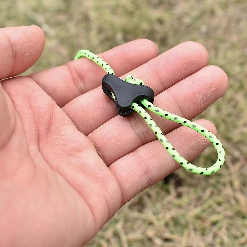 10PCS Tent Awning Rope Fastener Wind Rope Buckles riple-Cornered Cord Tightener Camping Tent Stopper ﻿Non-Slip Car Interior Decoration