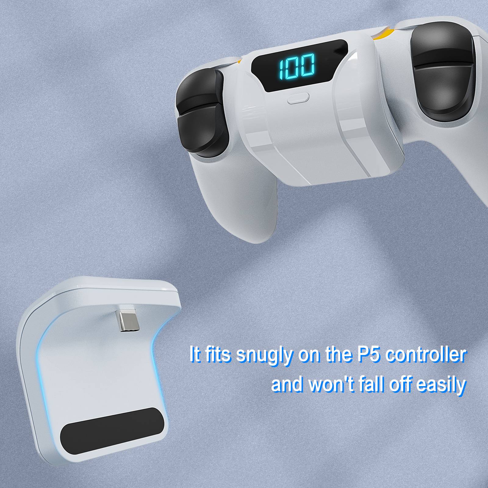 1800mAh Controller Rechargeable Battery for PS5, Game Controller Charger with Durable Back Clip Design, Essential Charging Accessory, Console Accessories