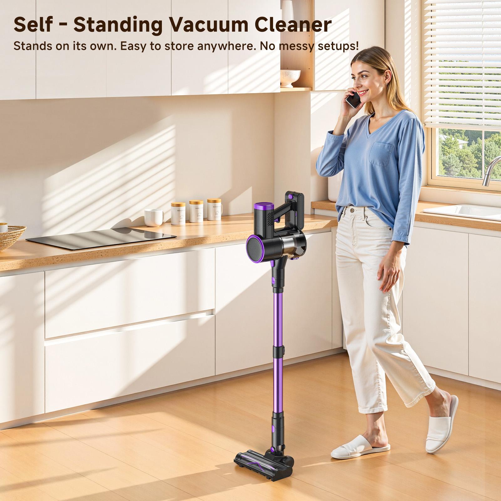 Lubluelu Vacuum Cleaner 150W, Back Support Design, 30-Minute Runtime, Anti-Knot Brush Head, Six-Level Filtration System, Rechargeable Stick Cordless Vacuum #GLOBAL PICKS