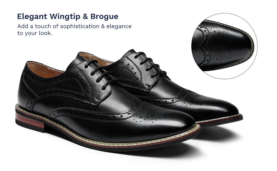 【Live Exclusive】Bruno Marc Men's Sophisticated Wingtip Dress Shoes