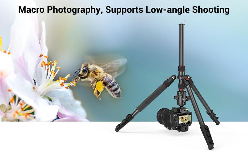 SmallRig 71" Camera Tripod, Foldable Aluminum Tripod & Monopod, 360°Ball Head Detachable, Payload 33lb, Adjustable Height from 16" to 71" for Camera, Phone-3935