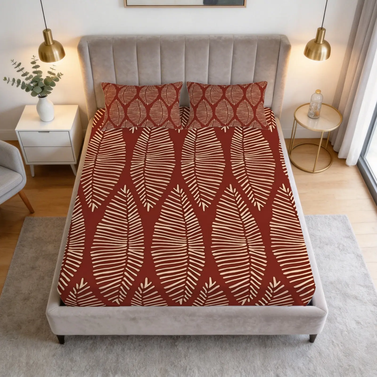 3-Piece Bohemian Style Patterned Bed Sheet Set, Boho Sheets, Including 1 Bed Sheet And 2 Pillowcases (Excluding Pillow Core), Comfortable Bedding, Non Slip Suitable For Bedrooms, Suitable For Children And Teenagers As Gifts And Decorations