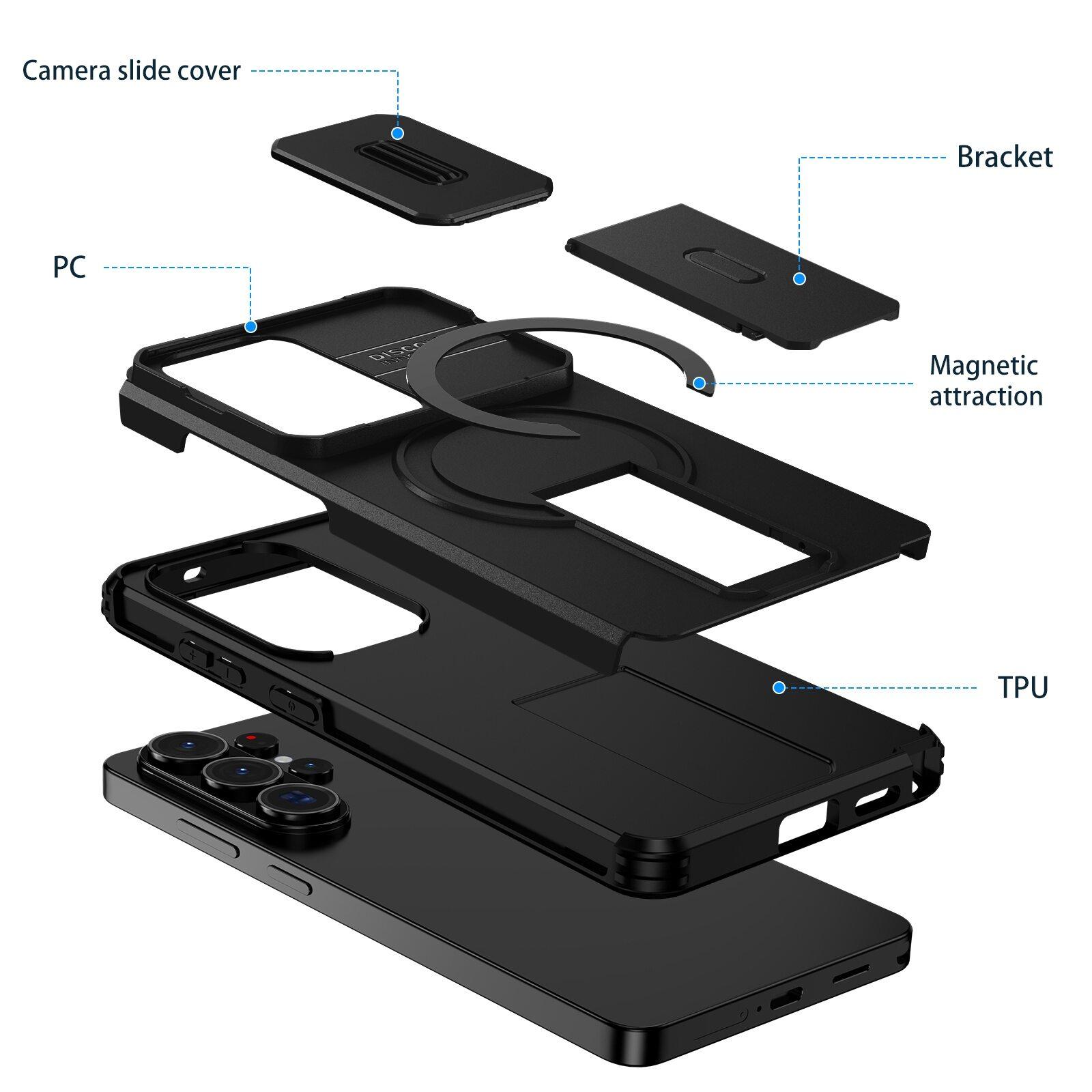 Lens Protect Camera Phone Case for Samsung S26 S25 FE S24 Ultra S23 Plus A17 A57 A56 A36 A16 A35 A55 Magnetic Kickstand Cover