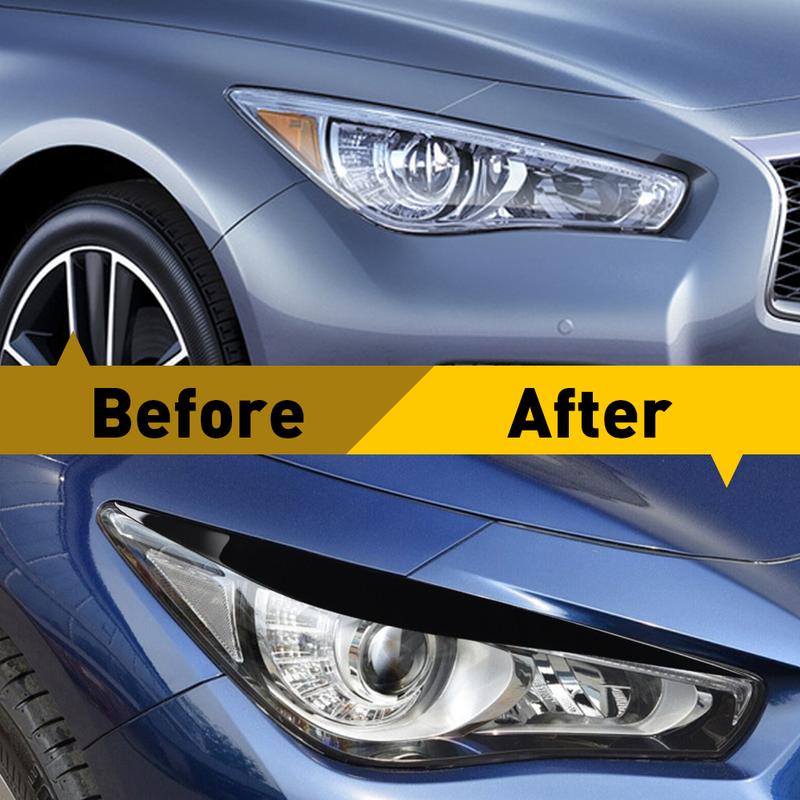 AUXITO For Infiniti Q50 14-21 High Quality Gloosy Black Headlight Eyelid Eyebrow Cover AUXITO For Infiniti Q50 14-21 High Quality Gloosy Black Headlight Eyelid Eyebrow Cover