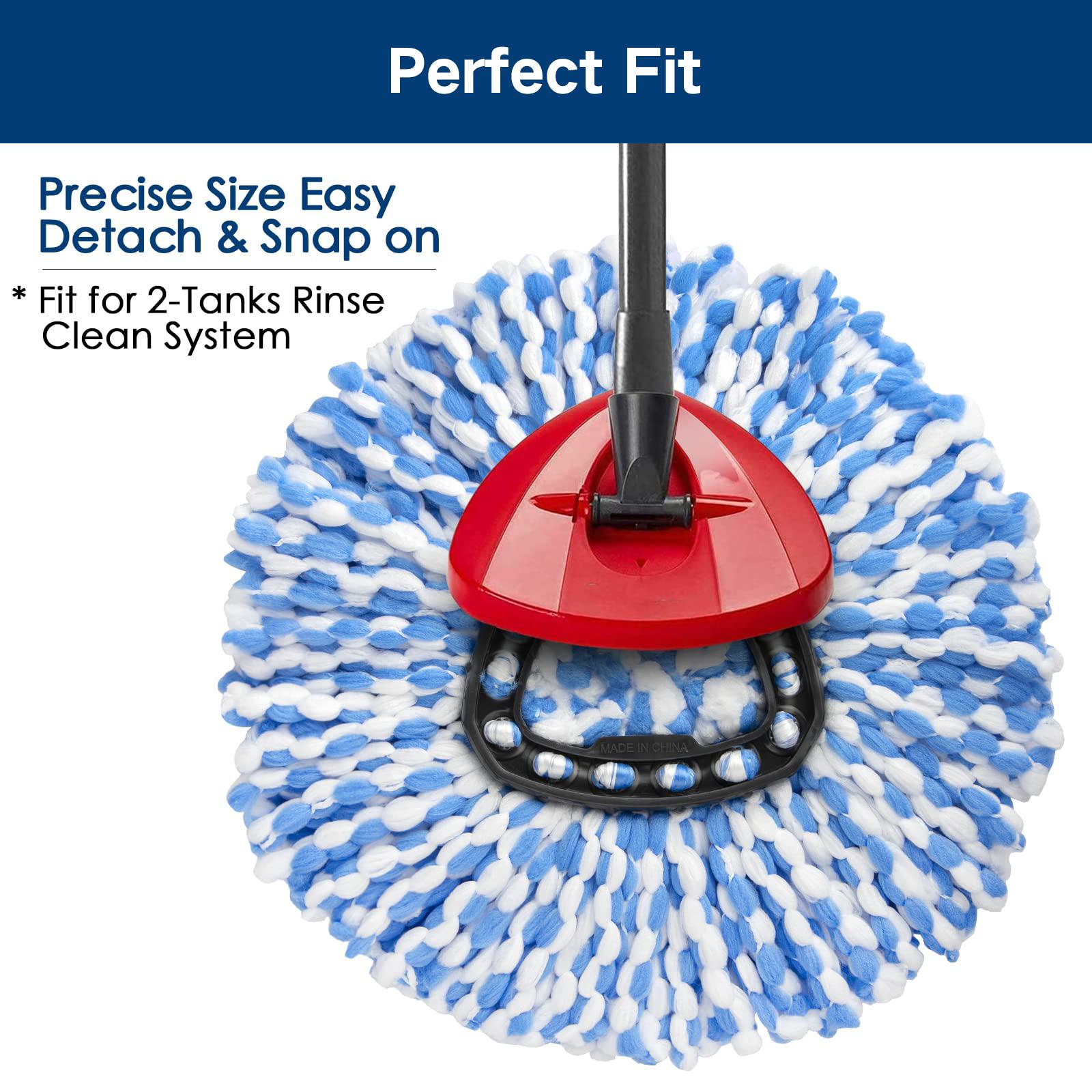 Mop Replace Heads Compatible for O-Cedar/Vileda, Spin Mop Refill Head Replacement for RinseClean 2-Tank System - Fluffy Microfiber, Machine Washable and Easy to Replace, Replacement Mop Pads Mop Replace Heads Compatible for O-Cedar/Vileda, Spin Mop Refill Head Replacement for RinseClean 2-Tank System - Fluffy Microfiber, Machine Washable and Easy to Replace, Replacement Mop Pads