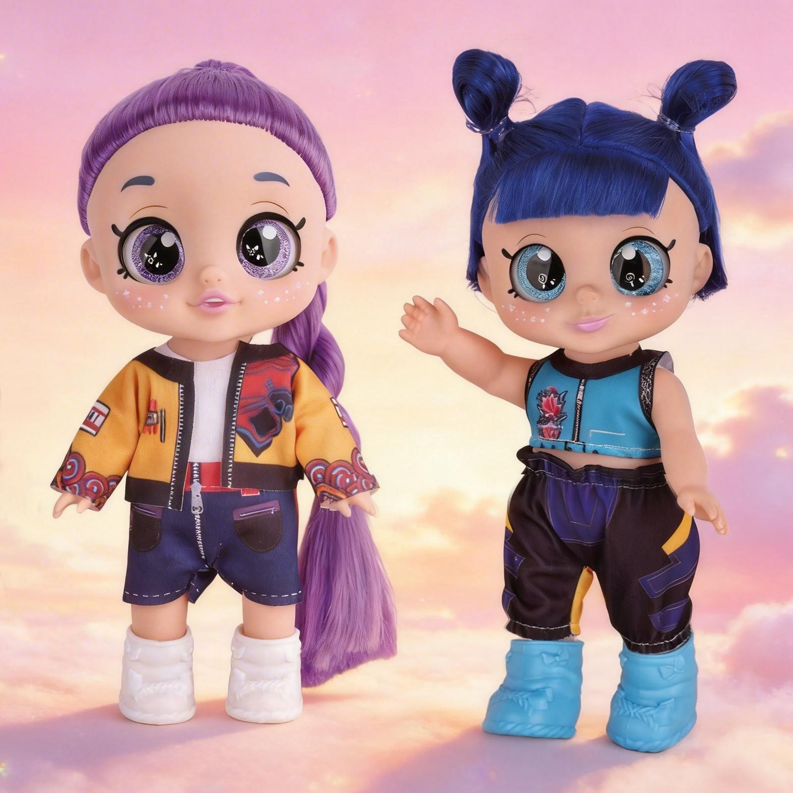 Kpop Anime Action Dolls, Rumi Mira Zoey Idol Group Toys, 5D Shiny Eyes, with Music/without Music, Jointed, Fan Collection Gift Handmade Grape Crystal Mochi Set Cute Toothed Plush Stress Relief Glutinous Rice Cake Vibrant Tool