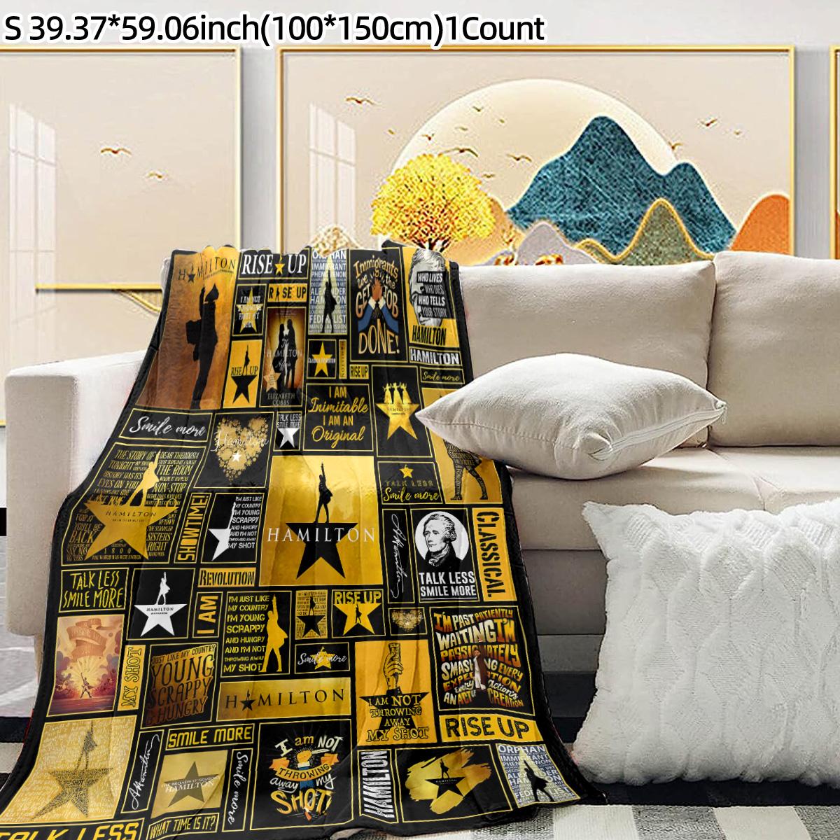 Hamilton Musical Theme Flannel, Soft Skin-Friendly, Warm, Retro Modern Style, Perfect for Daily Use, Art Lover Gift, Soft Cozy Blanket, Stylish Blanket