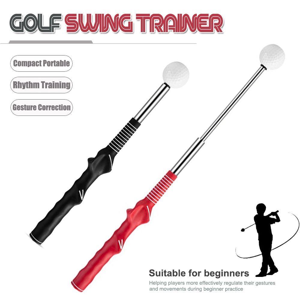 Golf Swing Practice Stick Adjustable Golf Indoor Swing Trainer Left Handed Right Handed Grip Compact Portable Rhythm Training Gesture Correction Golf Hitting Aid, Golf Training Aids