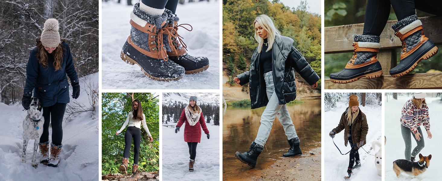 ALEADER Women's Winter Fashionable Versatile Snow Boots, Warm and Non-Slip Duck Boots