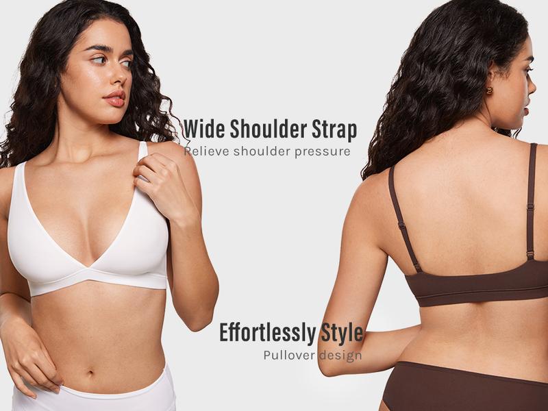 INLYRIC Women's Inbarely Soft Plunge Bralette Deep V Unlined Triangle No Padding No Underwire Sexy Comfort Sleep Bra INLYRIC Women's Inbarely Soft Plunge Bralette Deep V Unlined Triangle No Padding No Underwire Sexy Comfort Sleep Bra