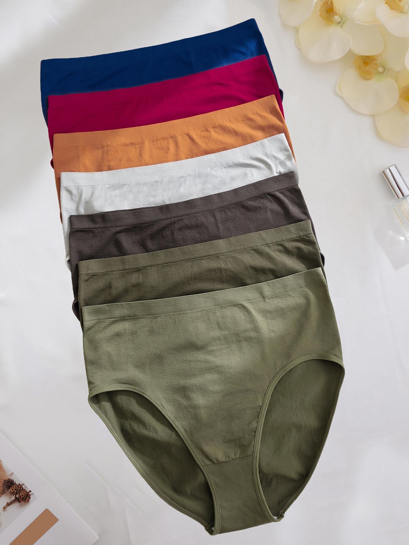 【Plus Size】 Solid Color Knicker, Soft Comfy Breathable Panty for Daily Wear, Women's Underwear for All Seasons