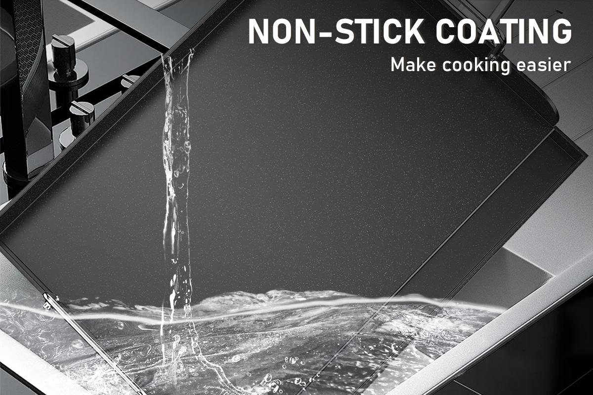 25" x 16" Metal Griddle for Gas & Charcoal Grills – Universal Flat Top with Grease Groove, Reinforced Ridges & High Sidewalls, Perfect for Healthy Cooking, Parties & Camping