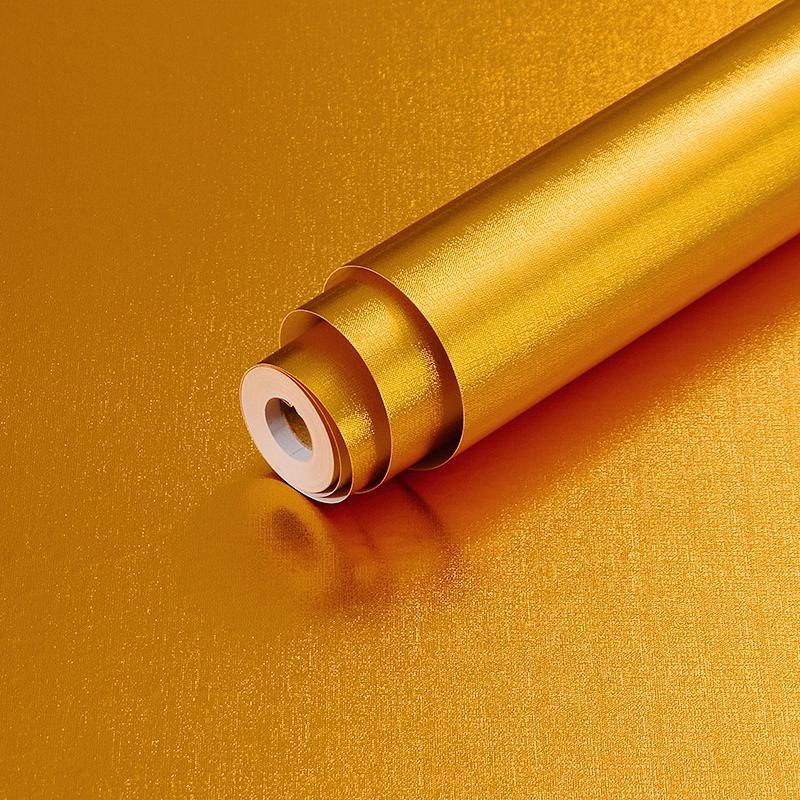 Gold Wallpaper Self-Adhesive Cleanable Removable Peel and Stick Refrigerator Speaker Dryer Cabinet Oven Appliances Furniture Renovation Kitchen Glitter Wallpaper 17.7" X 78.7"