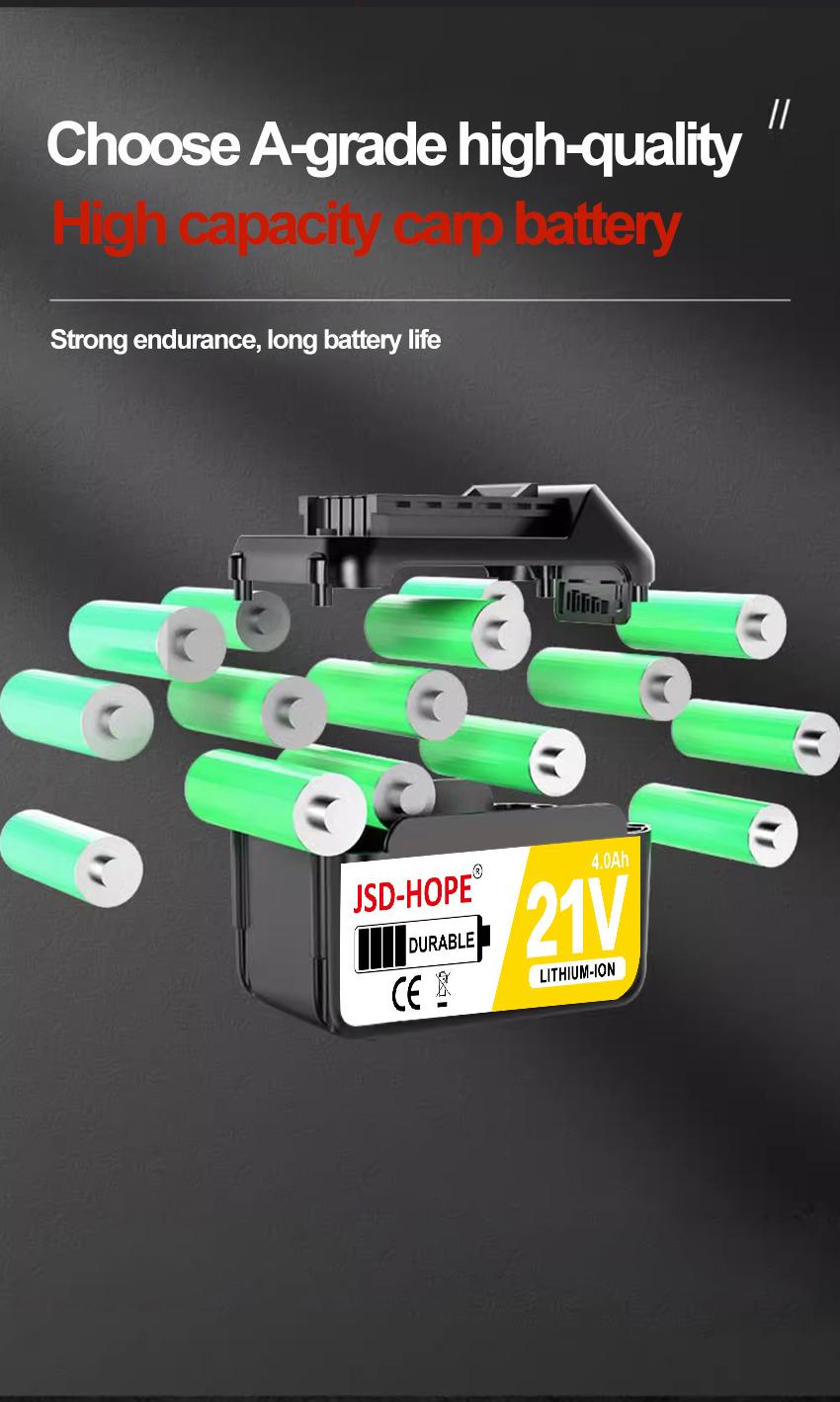 21V Electric Hammer Drill with 6/8/10/12 Chisel Bit, 360°C Swiveling Front Handle, Electric Hammer for Concrete Breaking