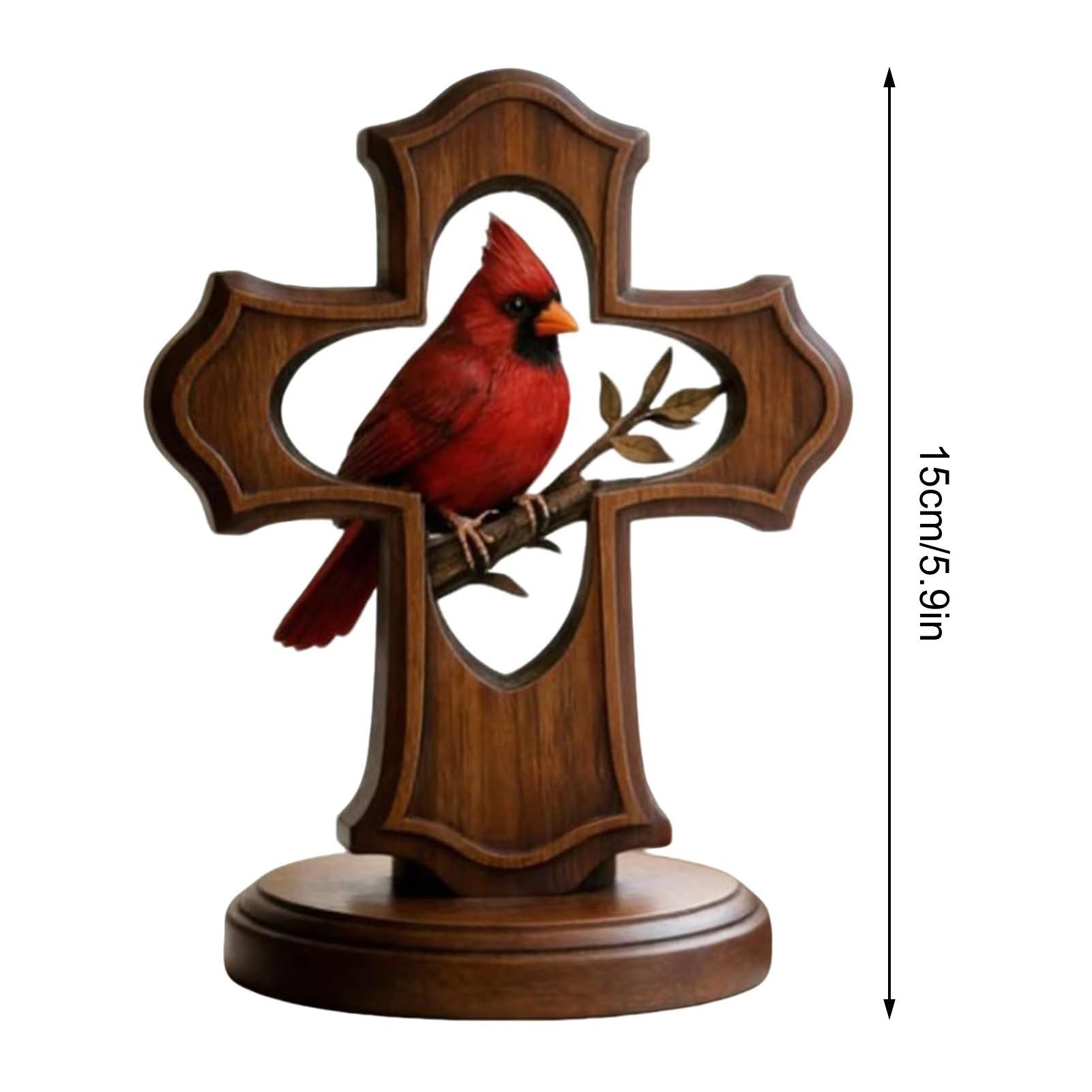 Cardinal Cross Pendant Necklace, Elegant Jewelry Accessory for Women & Girls, Perfect Gift Idea for Special Occasions