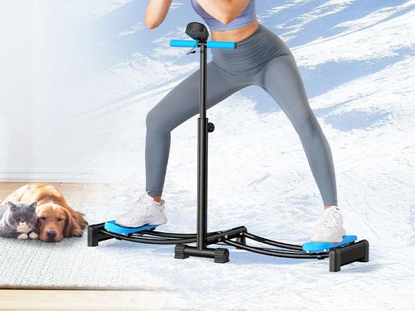 MERACH Ski Trainer 2 in 1 Ski Exercise Machine Strength Training Leg Machine Low Impact Plyometric Training Home Gym Machine Indoor Workouts Equipment