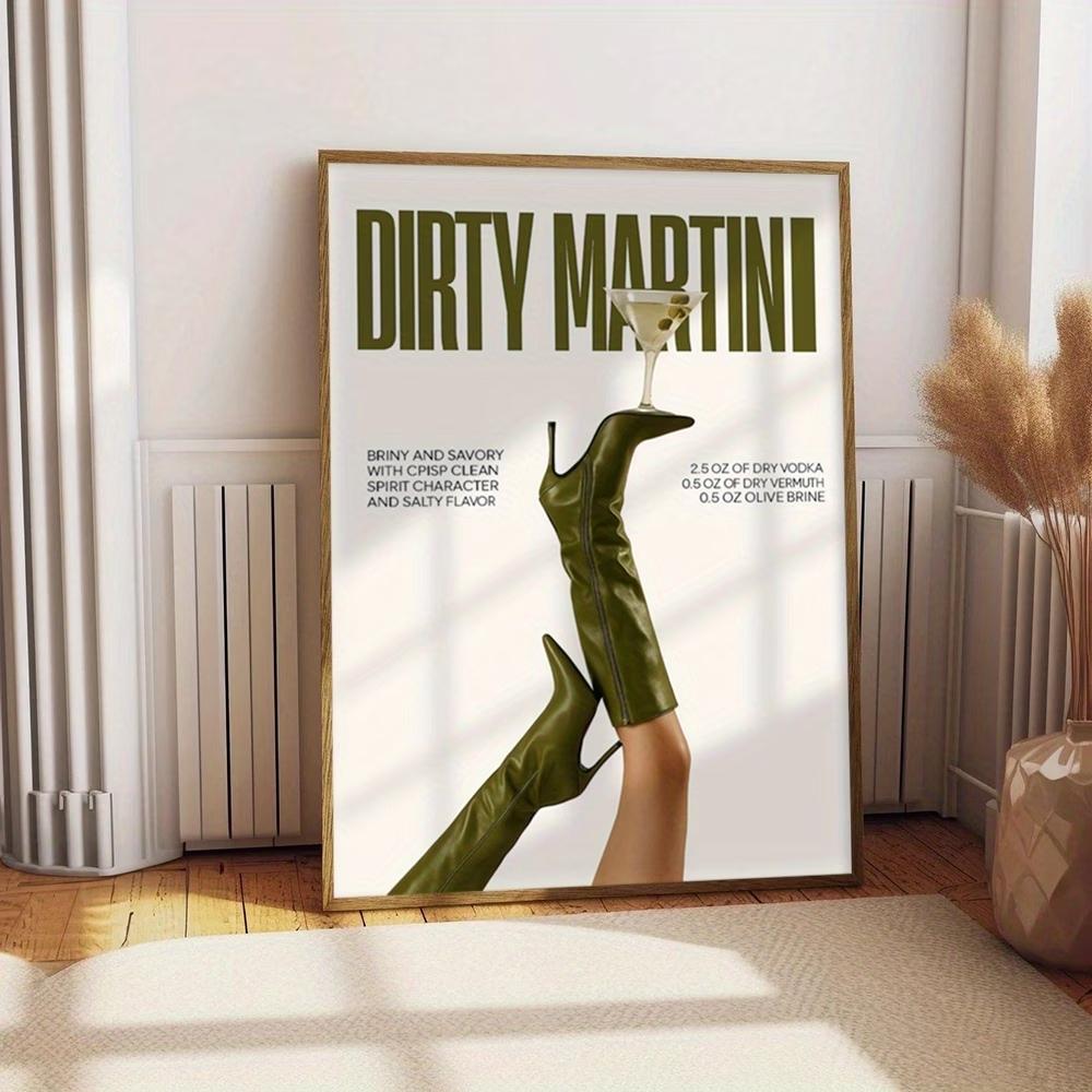 Vintage Italian Espresso Print Canvas Art, Frameless Wall Decor for Bedroom and Living Room, Creative Moving Gift Idea