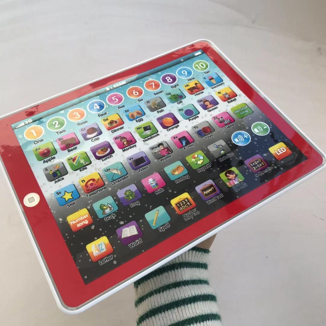 Large-Sized English Tablet Learning Machine Model Toy For Children With Simulated Lighting, IPAD Early Education Educational Story Machine