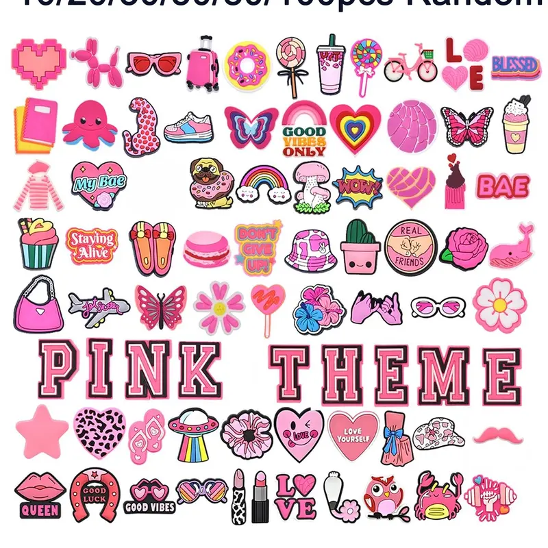 PVC, Assorted Styles Sandal Accessories, DIY Party Gift, Soft Material, Multiple Quantities Available, Shoe Decor Accessory