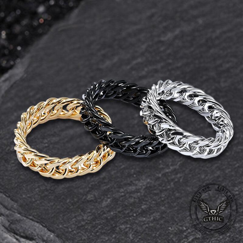 GTHIC Minimalist Double Weave Chain Ring for Men Women Christmas Day Gift Stainless Steel GTHIC Minimalist Double Weave Chain Ring for Men Women Christmas Day Gift Stainless Steel