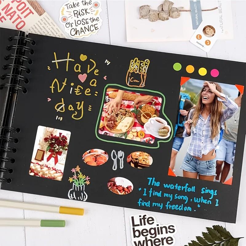 DIY Memory Scrapbook Album, Thick Cardstock Pages, Leather Craft Book, Perfect Gift for Weddings, Anniversaries, Birthdays