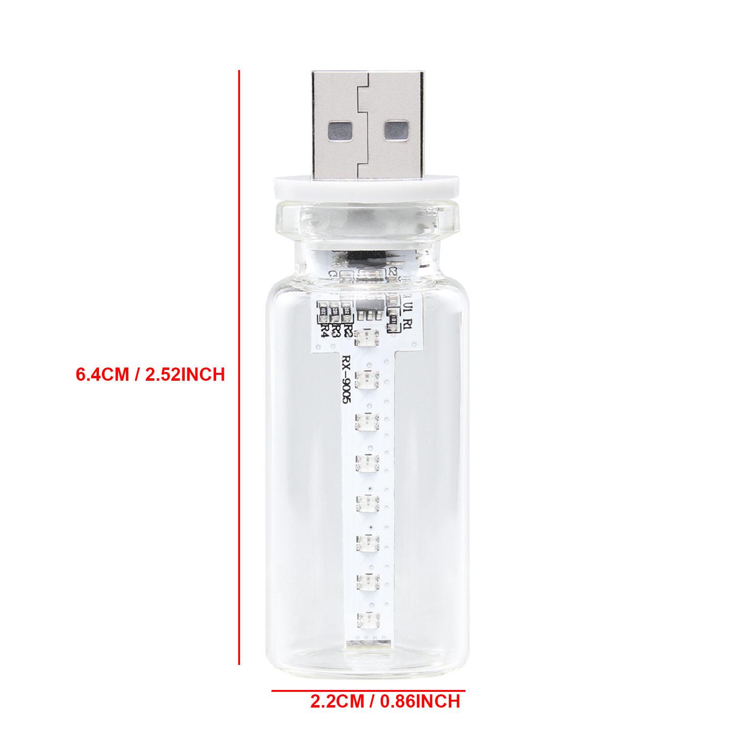 Colorful Glass Bottle Night Light USB Touch Atmosphere Lamp Car Bedroom Table Bedside LED Mood Lighting Multi-Color Sensor Lights