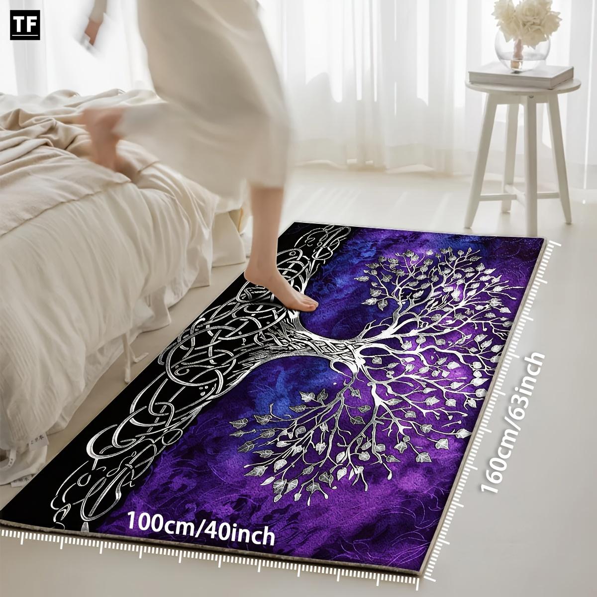 Life Tree Silver Root Blue Background Carpet, Non-Slip Velvet Rug, Indoor Use, Living Room, Bedroom, Kitchen, Hallway, Entryway Life Tree Silver Root Blue Background Carpet, Non-Slip Velvet Rug, Indoor Use, Living Room, Bedroom, Kitchen, Hallway, Entryway