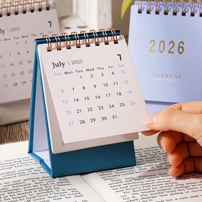 2026 Mini Desk Calendar, Monthly and Weekly Planner, Thick 250g Paper, Dual Wire Binding, Ideal for Home or Office Organization