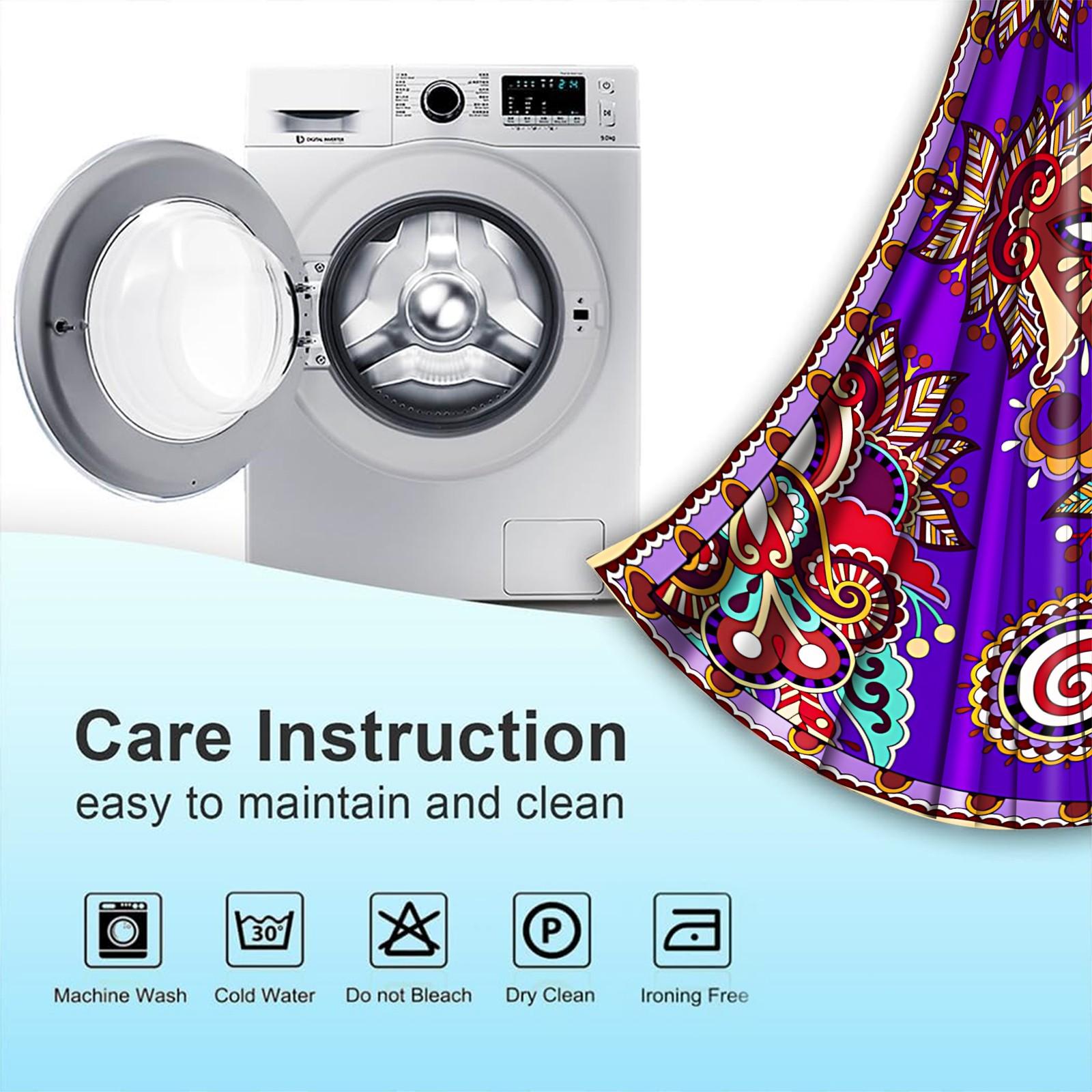 2 Panels Set Boho Paisley Digital Print Window Drapes, Vintage Ethnic Style Darkening Grommet Curtains, Thermal Insulated Privacy Blackout Drapes, Decorative Window Treatment for Living Room, Bedroom, Dorm, Home Office