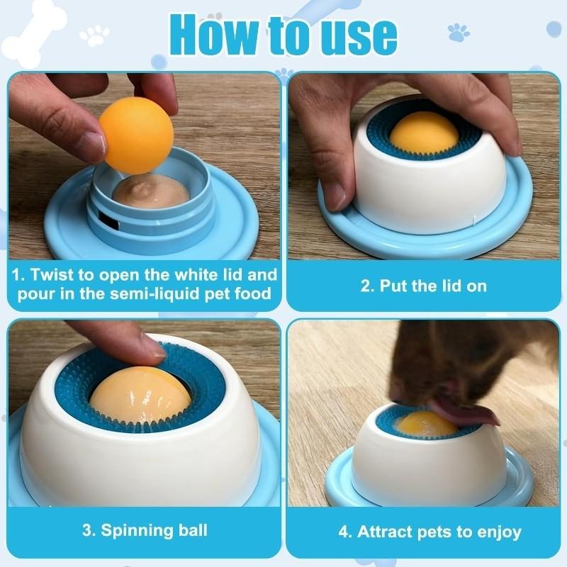 Dog Lick Bowl Slow Feeder Interactive Anxiety Relief Snack Dispenser, Non-Slip Base, Designed for Puppies and Kittens, Promotes Dental Health