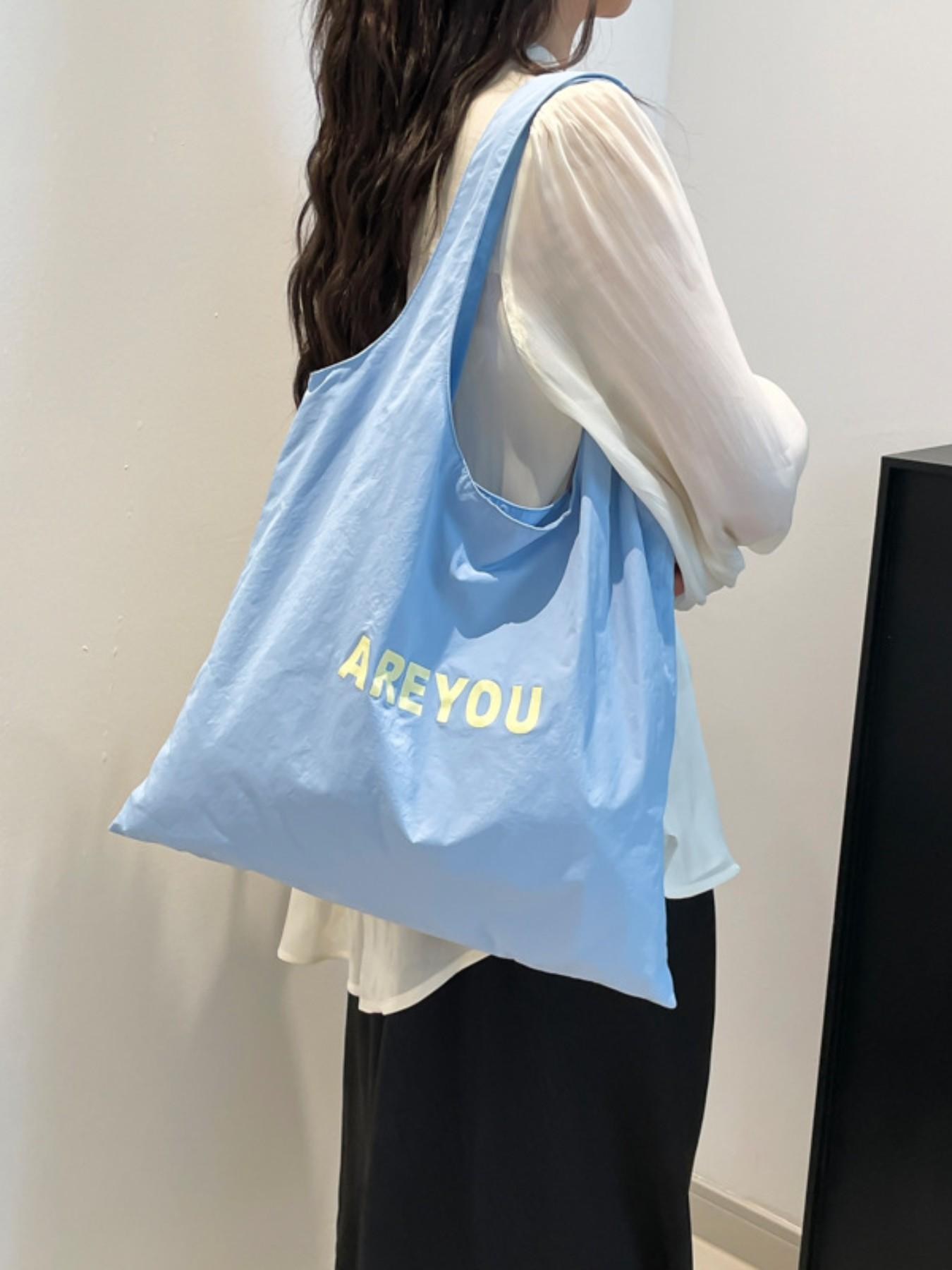 New Trendy Letter Fashion Shoulder Bag, Commuter Versatile Canvas Bag, Casual Large Capacity Women's Bag, Stylish and Practical