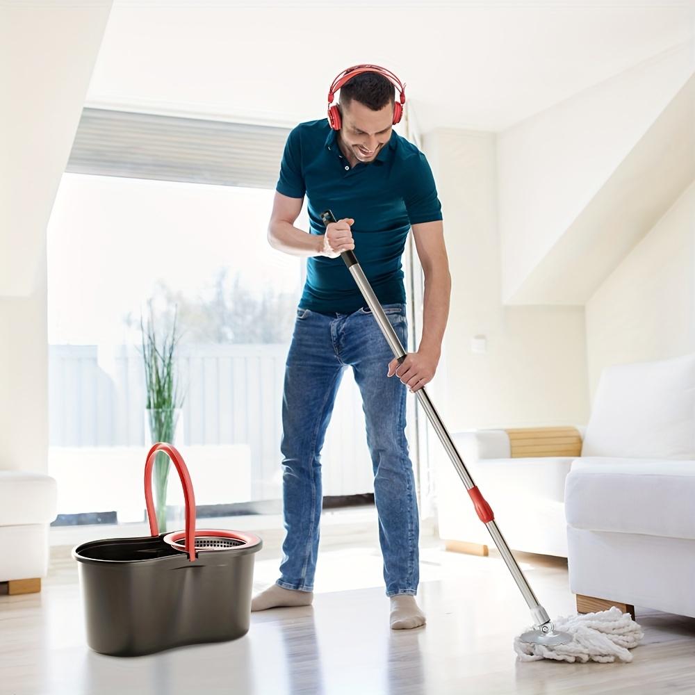 Mop And Bucket Set with 360° Rotatable Mop 3 Microfiber Heads 61-Inch Adjustable Handle Efficient Cleaning Supplies