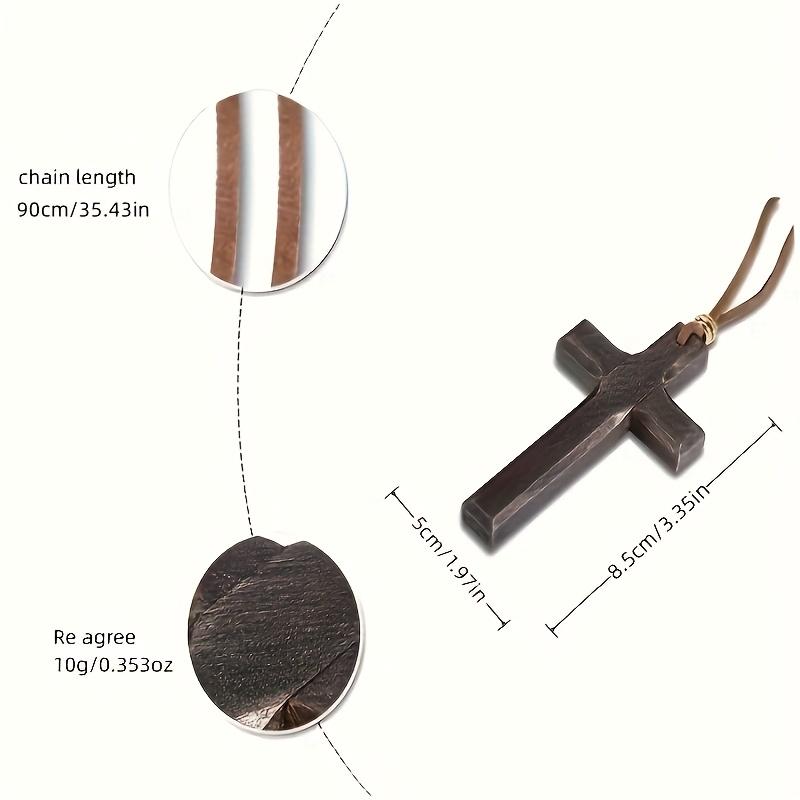 Unisex Wear 2-Pack Minimalist Wooden Cross Necklaces - Handmade Religious Jewelry with Cross Shape, Letter Motif - Everyday Gift Set