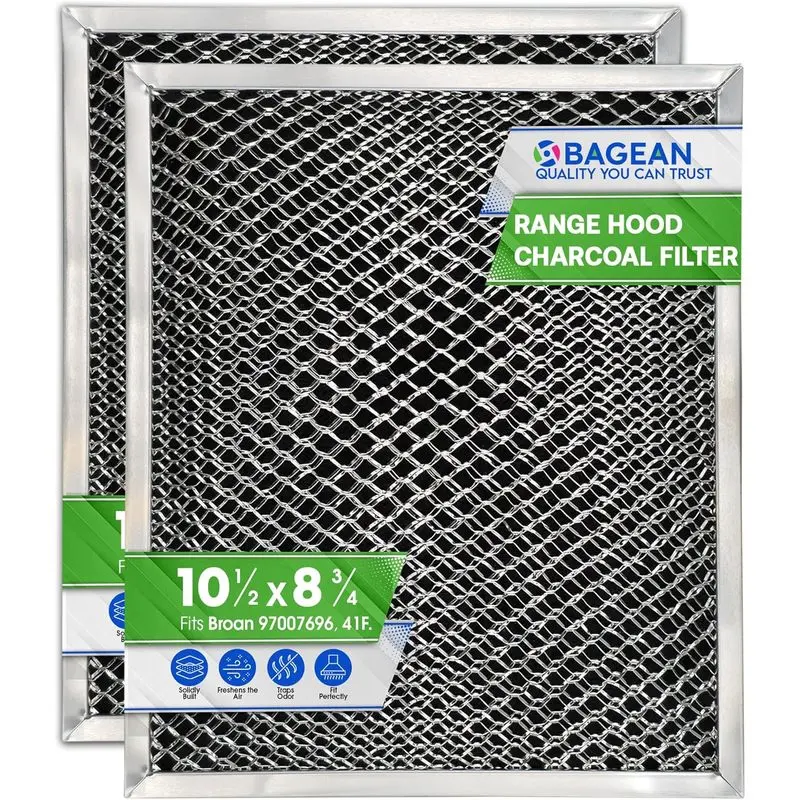 Range Hood Filter Replacement, 10.5in x 8.8in Exact Match Grid Pattern Mesh Charcoal Filter, Part #97007696 (for Indoor Recreation Use)