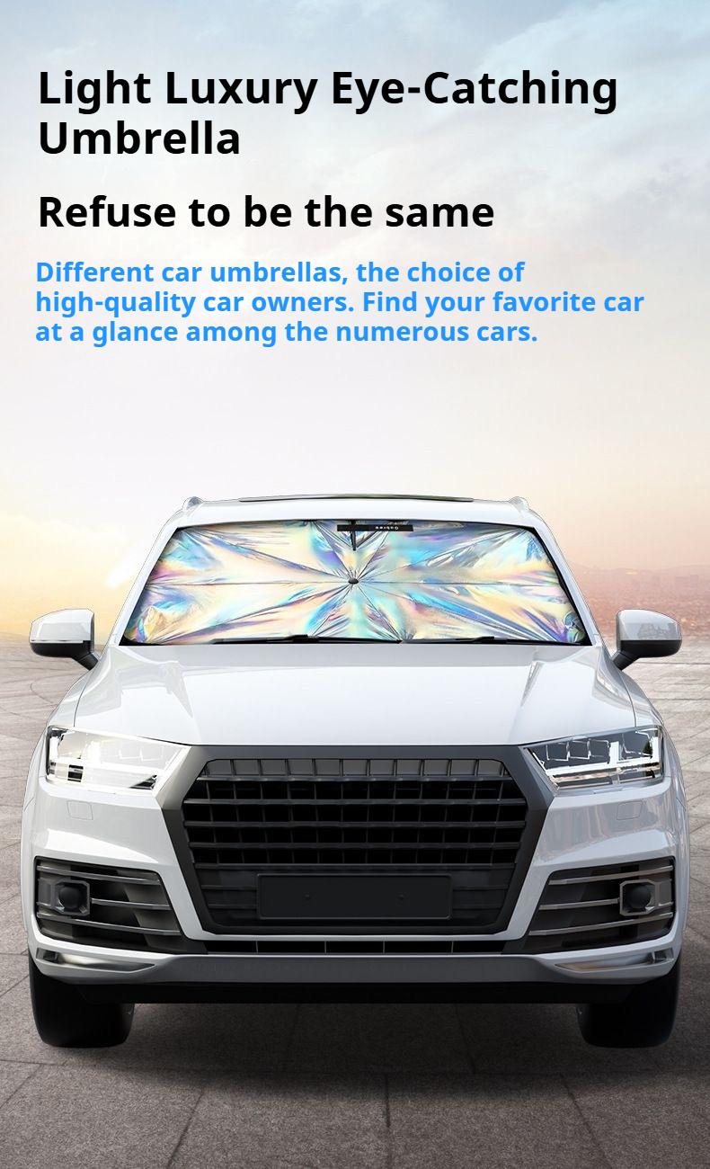 JOYTUTUS Foldable Car Sunshade Umbrella with UV Blocking - Protects from Sun Rays & Heat Damage - Keeps Vehicle Cool - Versatile for Various Car Models